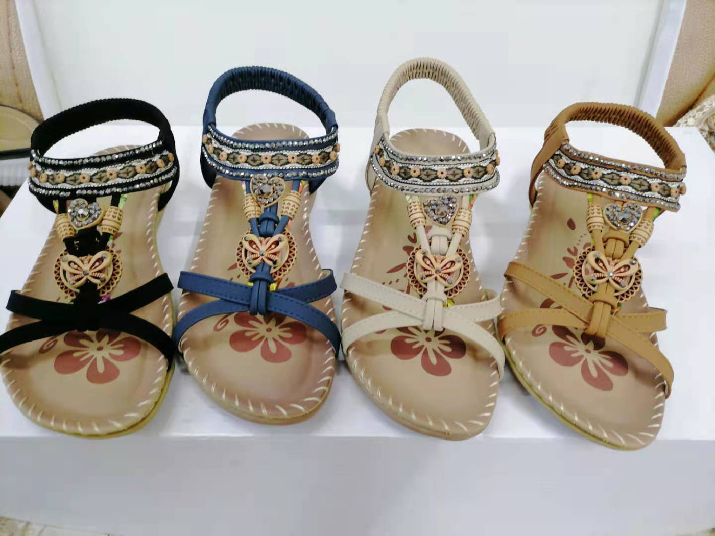 Women's Flower Rhinestone Beach Sandals