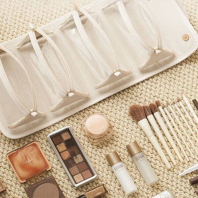 Women's Leather Folding Cosmetic Bag
