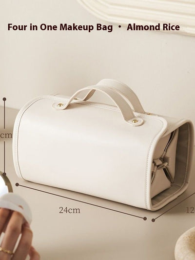 Women's Leather Folding Cosmetic Bag