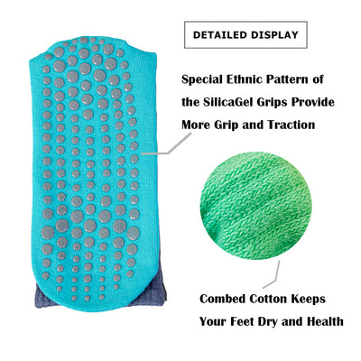 Women's 5 Pairs Colored Grip Socks